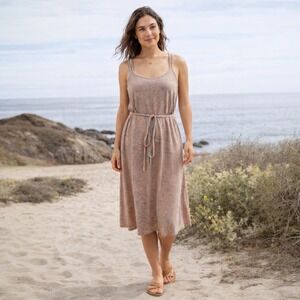 Toad&Co Capellini Dress NWT Striped Organic Cotton Midi Tie Waist Eco Sundress